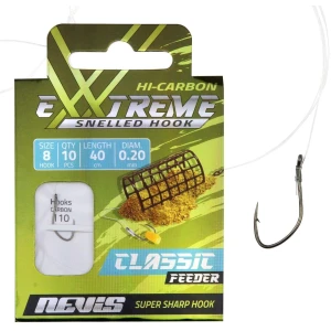 Carlige Legate Nevis Classic Feeder, Nr.14, 0.18mm, 40cm, 10buc/pac Carlige Legate Nevis Classic Feeder, Nr.14, 0.18mm, 40cm, 10buc/pac