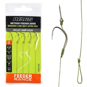 Carlige Legate Nevis Feeder Cu Spin, Nr.8, 0.14mm, 8.5cm, 5buc/pac Carlige Legate Nevis Feeder Cu Spin, Nr.8, 0.14mm, 8.5cm, 5buc/pac