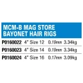 Carlige Legate Preston MCM-B Bayonet Hair Rigs 10cm, Nr.16, 0.19mm, 3.335 kg, 8buc/pac
