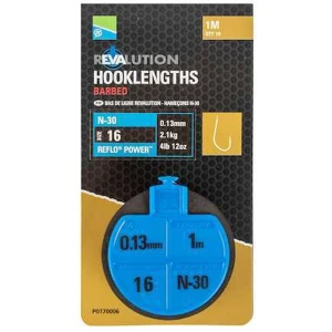 Carlige Legate Preston Revalution Hooklengths N-30, nr.16, 10buc/rola Carlige Legate Preston Revalution Hooklengths N-30, nr.16, 10buc/rola