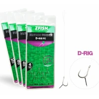 Carlige Legate ZFISH Method Feeder D-RIG, Carlig Nr.4, Spin 6mm, Fir  Florocarbon 0.26mm, 5buc/pac