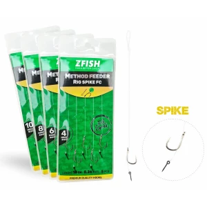 Carlige Legate ZFISH Method Feeder Rig Spike, Carlig Nr.14, Spin 6mm, Fir  Fluorocarbon 0.16mm, 5buc/pac