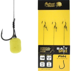 Carlige legate SELECT BAITS FH4 Method Feeder Bait Sting Rig 8mm, Nr.12, 7.5cm, 3buc/pac