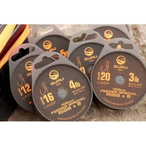 Montura Guru Feeder Carlig LWGF, 8buc/rola Nr.18/0.13mm Montura Guru Feeder Carlig LWGF, 8buc/rola Nr.18/0.13mm