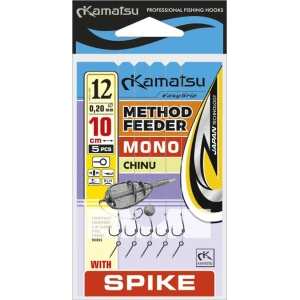 Rig Konger Kamatsu Chinu Method Feeder Cu Spin,  Monofilament, Nr.6, 0.28mm, 10cm, 5buc/pac Rig Konger Kamatsu Chinu Method Feeder Cu Spin,  Monofilament, Nr.6, 0.28mm, 10cm, 5buc/pac