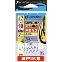 Rig Konger Kamatsu Chinu Method Feeder Cu Spin,  Monofilament, Nr.8, 0.25mm, 10cm, 5buc/pac Rig Konger Kamatsu Chinu Method Feeder Cu Spin,  Monofilament, Nr.8, 0.25mm, 10cm, 5buc/pac