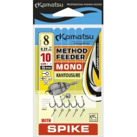 Rig Konger Kamatsu Kantousure Method Feeder Cu Spin,  Monofilament, Nr.8, 0.22mm, 10cm, 5buc/pac Rig Konger Kamatsu Kantousure Method Feeder Cu Spin,  Monofilament, Nr.8, 0.22mm, 10cm, 5buc/pac