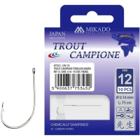 Carlige Legate Mikado Trout Campione, 150cm, Nr.6, 0.22mm, 10buc/pac