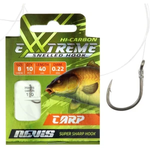 Carlige Legate Nevis Crap, Nr.8, 0.22mm, 40cm, 10buc/pac