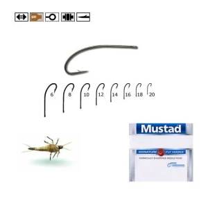 CARLIG MUSTAD BR FORJAT TIJA LUNGA CURBA  PT. MUSCA nr.16