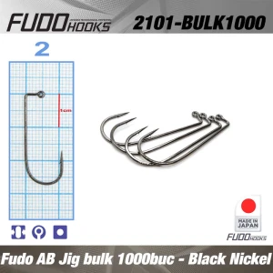 Carlige Fudo AB Jig Black Nickel Nr.2, 1000buc/bulk Carlige Fudo AB Jig Black Nickel Nr.2, 1000buc/bulk
