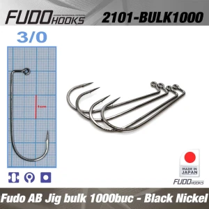 Carlige Fudo AB Jig Black Nickel Nr.3/0, 1000buc/bulk Carlige Fudo AB Jig Black Nickel Nr.3/0, 1000buc/bulk