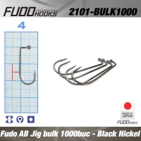 Carlige Fudo AB Jig Black Nickel Nr.4, 1000buc/bulk