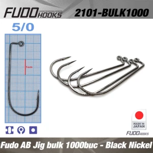 Carlige Fudo AB Jig Black Nickel Nr.5/0, 1000buc/bulk Carlige Fudo AB Jig Black Nickel Nr.5/0, 1000buc/bulk