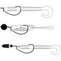 Carlige GAMAKATSU Worm Offset EWG Nano Alpha, Nr.3/0, 6buc/pac