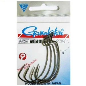 Carlige Gamakatsu Worm Offset EWG SL NS Black, Nr.3/0, 5buc/pac Carlige Gamakatsu Worm Offset EWG SL NS Black, Nr.3/0, 5buc/pac