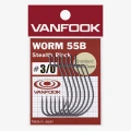 Carlige Offset Vanfook Worm-55B Stealth Black Offset Hooks Nr.4/0, 5buc/plic Carlige Offset Vanfook Worm-55B Stealth Black Offset Hooks Nr.4/0, 5buc/plic