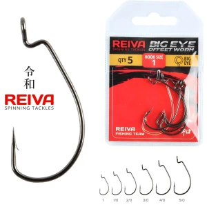 Carlige REIVA Offset Worm Big Eye, Nr.4/0, 5buc/pac