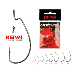 Carlige Reiva Offset Worm Nr.3/0 5buc/pac Carlige Reiva Offset Worm Nr.3/0 5buc/pac
