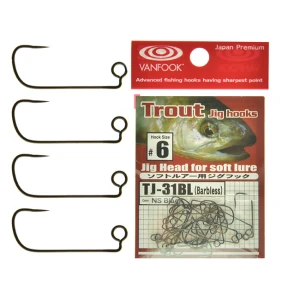 Carlige offset Vanfook TJ-31BL Barbless Trout Jig Hooks nr.8