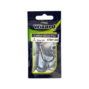 Carlige Wizard Catfish Worm Pro, Nr.2/0, 3 buc/plic Carlige Wizard Catfish Worm Pro, Nr.2/0, 3 buc/plic