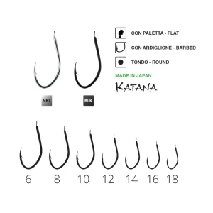  Carlige Maver Katana 1055 Nickel nr 6 20buc/plic