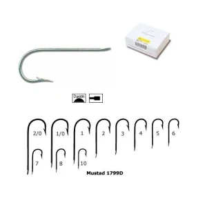 Carlig Mustad M1799D cu Tija Lunga si Protectie Anticoroziva Nr.4