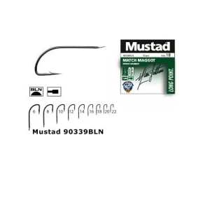 Carlig Mustad Match Maggot, Tija Lunga, BLN, 10buc/plic Nr.14