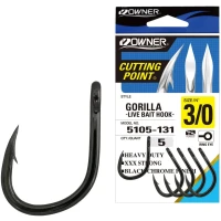 Carlig OWNER 5105 Cut Gorilla Live Bait Hook Cutting Point, Nr.9/0, 2buc/pac