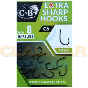 Carlige C&B C6 Extra Sharp, Nr.8, 10buc/pac Carlige C&B C6 Extra Sharp, Nr.8, 10buc/pac