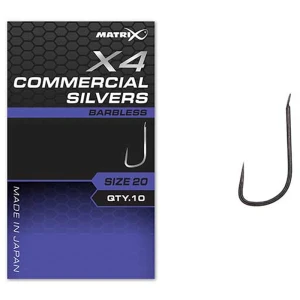 Carlige Feeder MATRIX X4 Commercial Silvers, Barbless, Nr.16, 10buc/pac