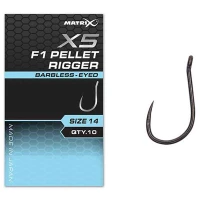 Carlige Feeder Matrix X5f1 Pellet Rigger, Barbless, Nr.18, 10buc/pac