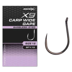 Carlige Feeder MATRIX X9 Carp Wide Gape, Barbless, Nr.10, 10buc/pac