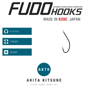 Carlige Fudo Akita Kitsune nr.9 BN (black nikel) 18buc/plic Carlige Fudo Akita Kitsune nr.9 BN (black nikel) 18buc/plic
