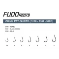 Carlige Fudo Chinu Two Sliced BN black nickel nr.5  10buc/plic Carlige Fudo Chinu Two Sliced BN black nickel nr.5  10buc/plic