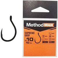 Carlige KONGER Methodman Supreme Grip Titanium Grey, Nr.10, 10buc/pac