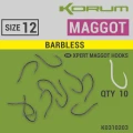 Carlige Korum Xpert Maggot Barbless Hooks Nr.14, 10buc/pac