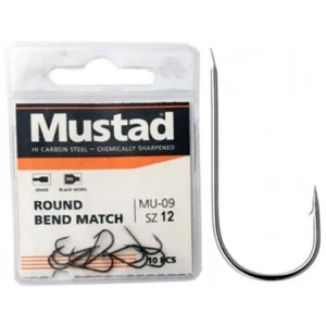Carlige MUSTAD Round Bend Match MU09, Black Nickel, Nr.18, 10buc/pac