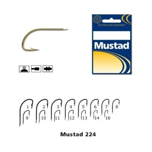 Carlige Mustad Cristal Auriu 224, 10buc/plic Nr.2 Carlige Mustad Cristal Auriu 224, 10buc/plic Nr.2