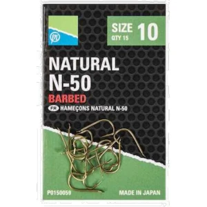 Carlige PRESTON Natural N-50 Cu Paleta, Nr.6, 15buc/plic