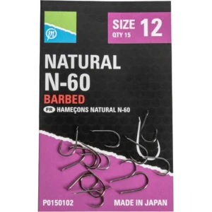 Carlige Preston Natural N-60, Nr.8, 10buc/pac Carlige Preston Natural N-60, Nr.8, 10buc/pac