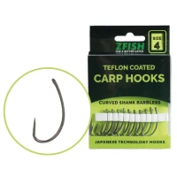 Carlige Zfish Teflon Curved Shank Barbless, Nr.4, 10buc/pac