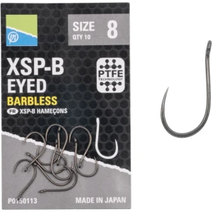 Carlige cu Ochet PRESTON XSP-B Eyed, Fara Spin, Marime 10, 10buc/pac