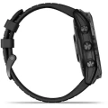 Ceas GARMIN Fenix 7 Pro Sapphire Solar Carbon Grey, Curea Neagra, 51mm