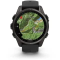 Ceas GARMIN Fenix 8 Amoled Sapphire Ti / Black Black / Pebble Gray, 43mm, EMEA