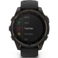 Ceas GARMIN Fenix 8 Solar Sapphire Carbon, Grey TI / Black, 47mm, EM