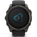 Ceas GARMIN Fenix 8 Solar Sapphire Carbon, Grey TI / Black, 51mm, EM