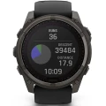 Ceas GARMIN Fenix 8 Solar Sapphire Carbon, Grey TI / Black, 51mm, EM