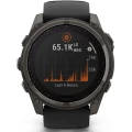 Ceas GARMIN Fenix 8 Solar Sapphire Carbon, Grey TI / Black, 51mm, EM