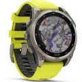 Ceas GARMIN Fenix 8 Solar Sapphire Carbon, Yellow / Graphite, 47mm, EMEA